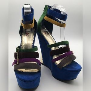 KAYLEEN by LOS ANGELES Suede Platform Gladiator Sandals